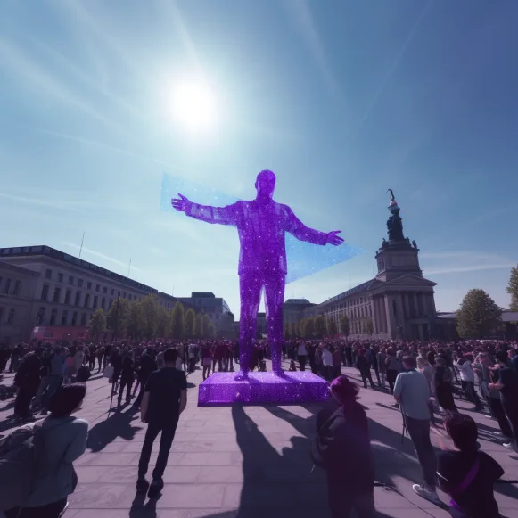 AI generated statue in a city
